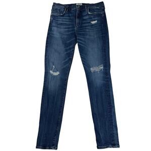 Agolde Sophie Med Wash Distressed Slim Fit High Rise Jeans 30” Inseam Size 32